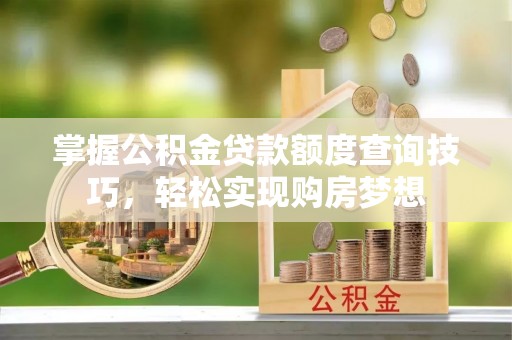 上林掌握公积金贷款额度查询技巧，轻松实现购房梦想