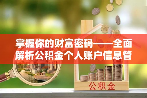 上林掌握你的财富密码——全面解析公积金个人账户信息管理与优化
